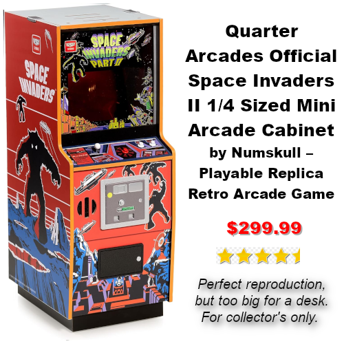 Quarter Arcades Official Space Invaders II 1/4 Sized Mini Arcade Cabinet by Numskull – Playable Replica Retro Arcade Game Machine – Micro Retro Console